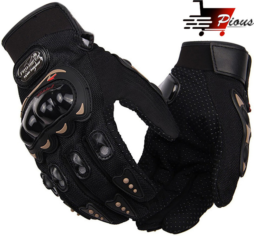 Pious Unisex Motorcycle Outdoor Sports Glove Full Finger Bike Riding Protective Gears XL Riding Gloves(Black)