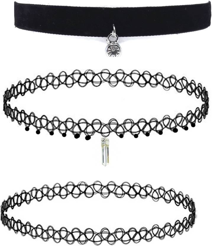 GoldNera Choker Tattoo Black Set of 3 Different Look Stylish College Daily  Wear Necklace For Girls Plastic Necklace Price in India - Buy GoldNera Choker  Tattoo Black Set of 3 Different Look