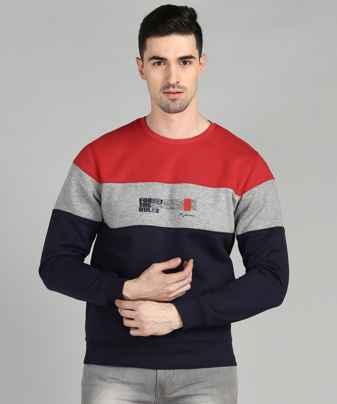 Full Sleeve Color Block Men Sweatshirt 