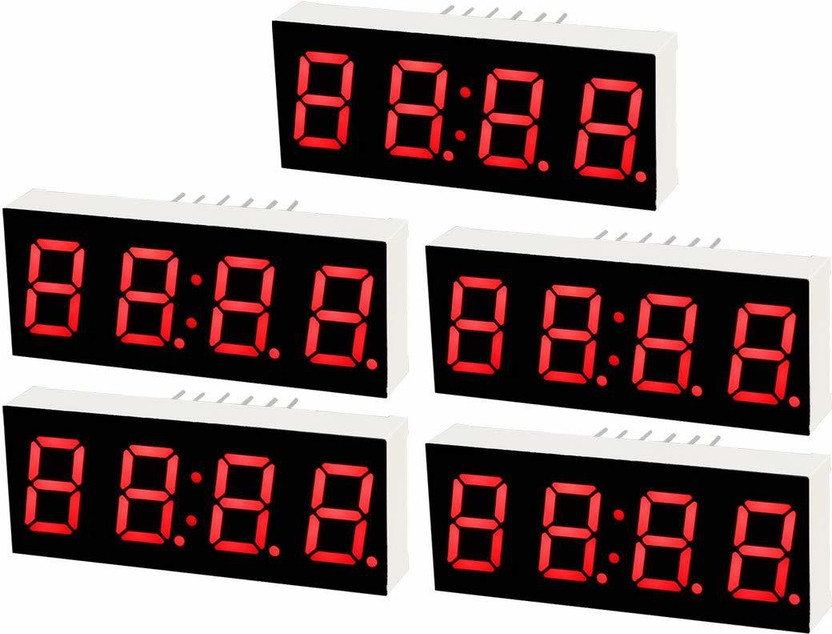 Electrobot 5Pcs Red 4-Bit 7-Segment 0.56" LED Digital Display Tube For DIY or Arduino Timer Counter and Clock Electronic Hobby Kit