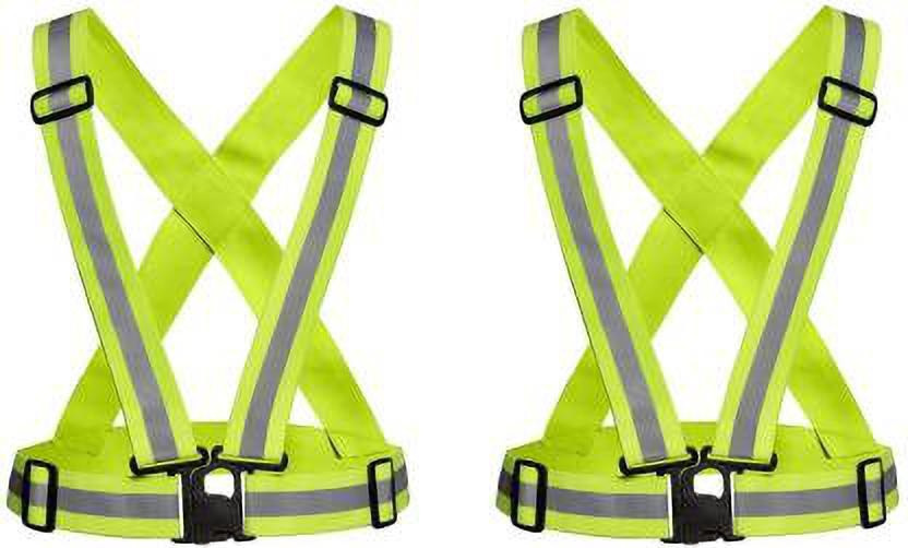 GAURAV Pack of 2 Reflective Vest for Outdoor Sports Safety Jacket (Green) Safety Jacket(GREEN)