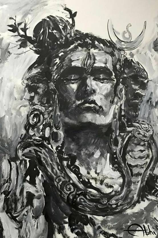 Mahadev Mahakal Bholenath Lord Shiva Painting Poster Fully