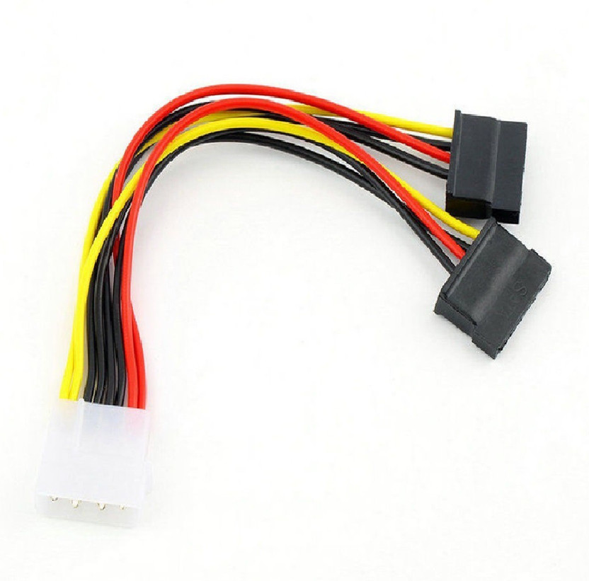 SKYBLUE Power Sharing Cable 0.15 m 4 Pin IDE Male Molex to Dual SATA Y Splitter(Compatible with Computer, DVR, HDD, external case, DESKTOP PC, PC, Multicolor, One Cable, 3 Pin Male To Multi-Pin)