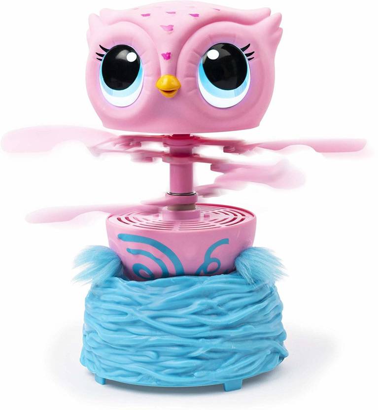 Hamleys Flying Baby Owl Interactive Toy with Lights and Sounds (Pink