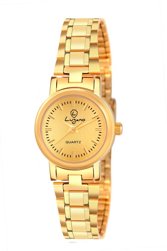 Lugano LG 1013L Lugano Golden Plated Stainless Steel Chain Analog Watch for  Girls/Women Analog Watch - For Women - Buy Lugano LG 1013L Lugano Golden  Plated Stainless Steel Chain Analog Watch for