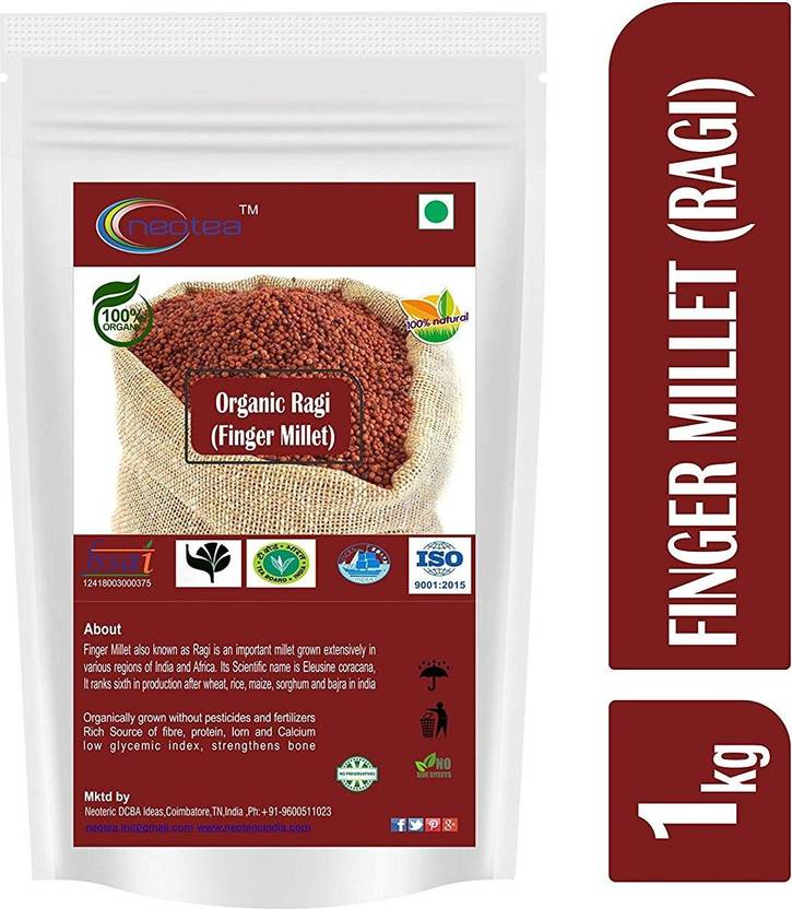 neotea Organic Ragi (Finger Millet) 1 kg Ragi Price in India Buy