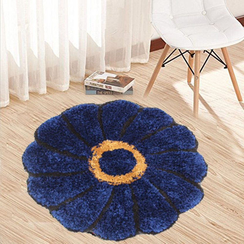 KALYAN KALYAN GLOBAL 2 ft  X 2 ft Polyester Area Rug(Circle, Dark Blue) - Flipkart Deal