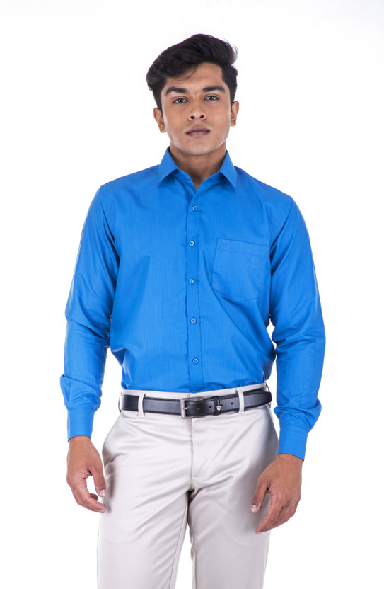 Otto Men Solid Formal Blue Shirt - Buy