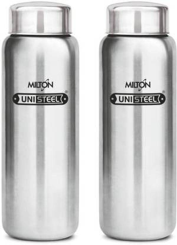 MILTON Aqua Stainless Steel Fridge Water Bottle 750 ml, Set Of 2