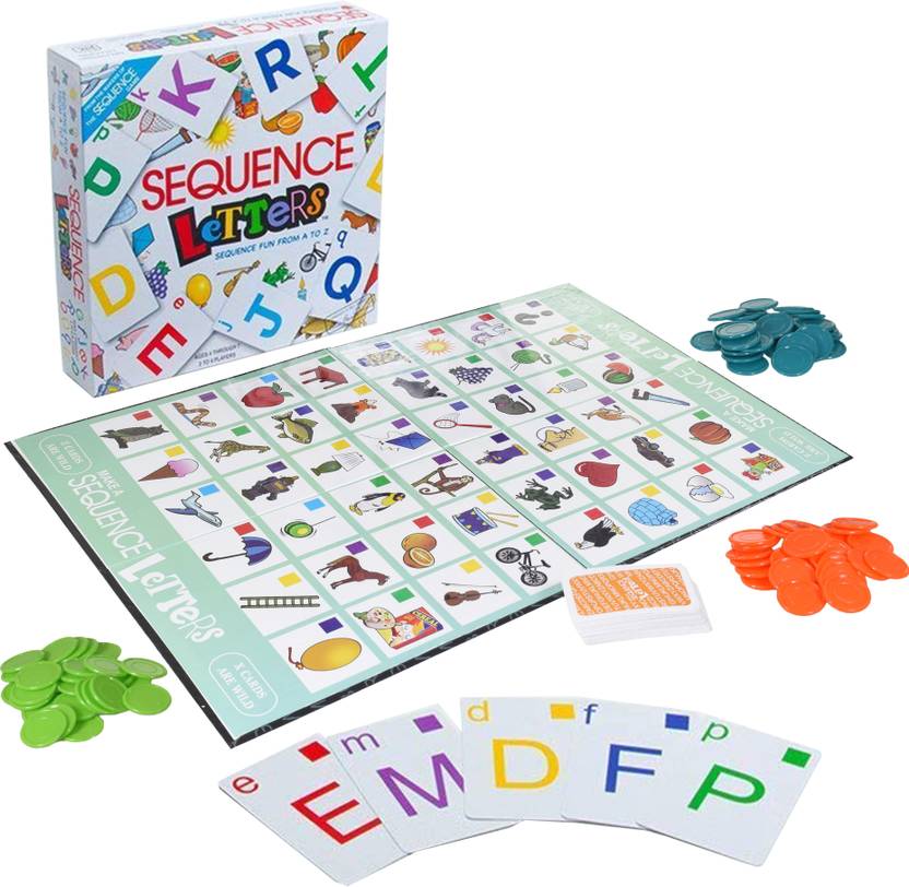 WISHKEY Sequence Letters Card Board Games from A to Z for Kids Board