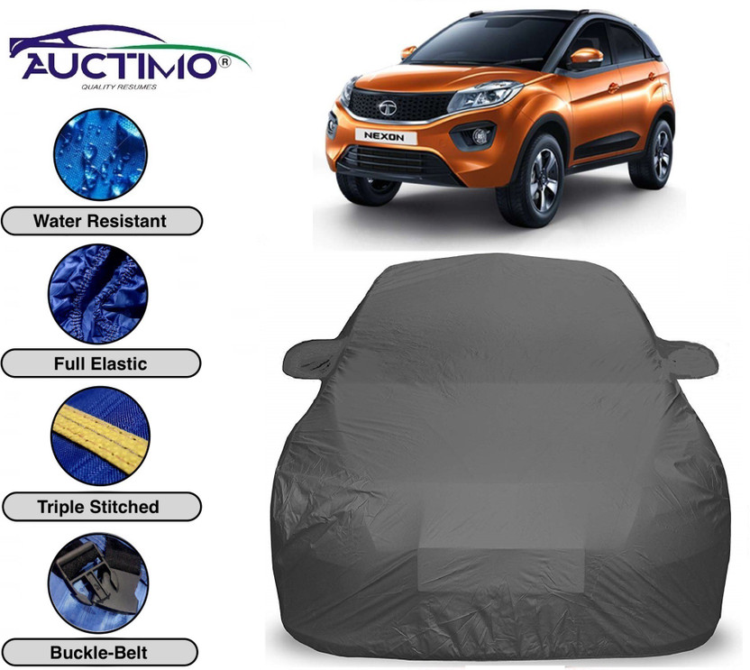 AUCTIMO Car Cover For Tata Nexon (With Mirror Pockets)(Grey)