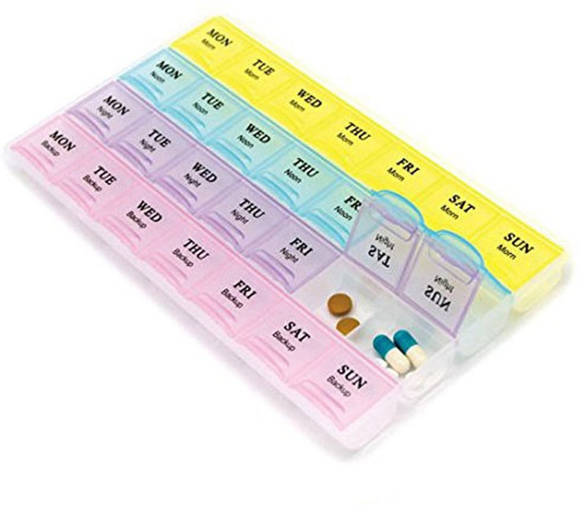 ArrayStyle 28 Days Pill Medicine Storage Box Organizer Perfect For Home & Travel Pill Box(Multicolor)