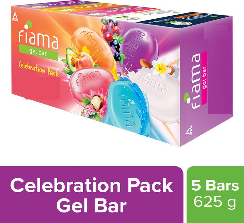 FIAMA Gel bar Celebration Pack, 125g (Buy 4 Get 1 Free) Price in