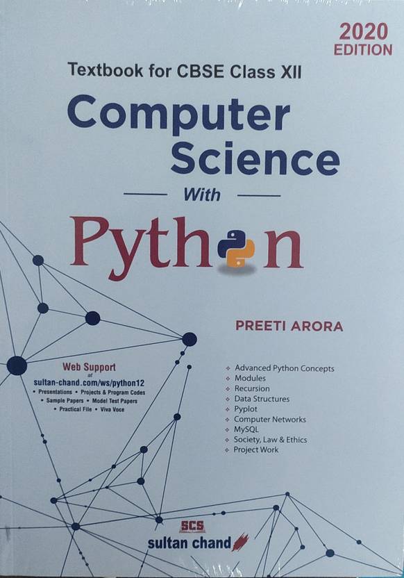 Computer Science With Python For Class-12 By Preeti Arora CBSE For 2020 ...