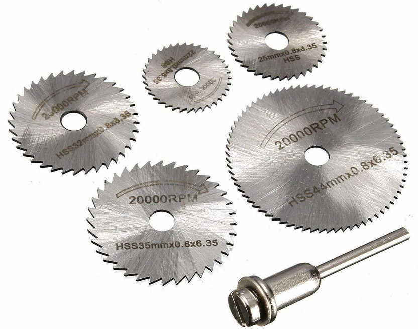 GSK Cut HSS Steel Circular Saw Blade Set for Metal Rotary Tools Cutting Wheel Set for wood plastic drywall copper laminate & aluminum 6 Pieces Wood Cutter