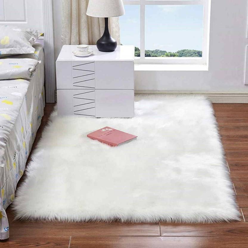 CHETANYA LOOMTEX White Wool Carpet Buy CHETANYA LOOMTEX White Wool