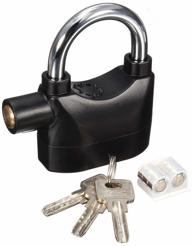 Zahuu Anti Theft Alarm Lock Motion Sensor Lock Security Waterproof Padlock Padlock(Black)