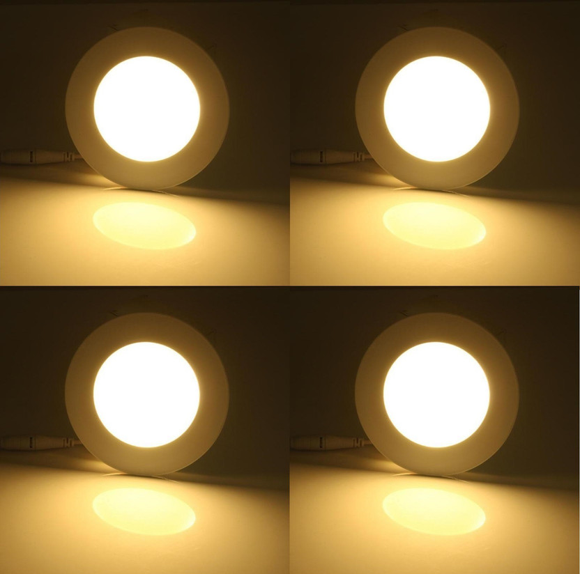 D'Mak 6 Watt LED Round False Ceiling Recessed Ceiling Light Ceiling Lamp(Yellow)