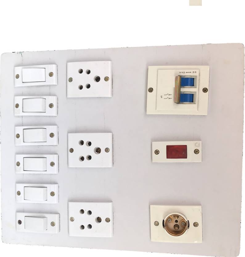 Tinax Wooden Electric Swtich Board 6 Switches,3 Sockets,1 Indicator,1
