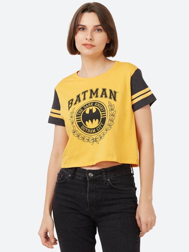 BATMAN By Free Authority Graphic Print Women Round Neck Yellow T-Shirt -  Buy BATMAN By Free Authority Graphic Print Women Round Neck Yellow T-Shirt  Online at Best Prices in India 