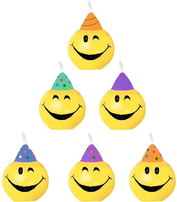 Anjali Decorations Smiley Emoji Cake Candles for Happy Birthday