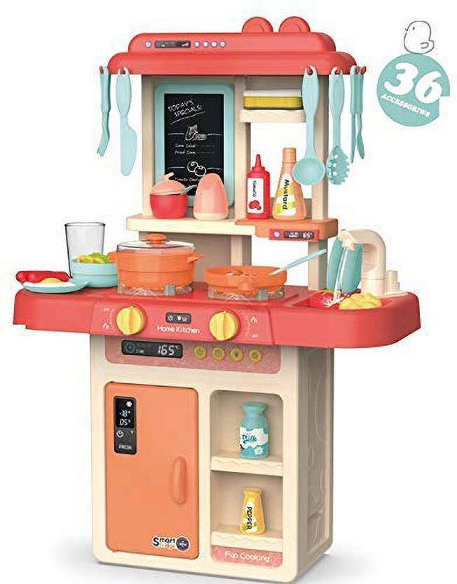 SKEDIZ Kids 36Piece Kitchen Playset, with Realistic Lights & Sounds