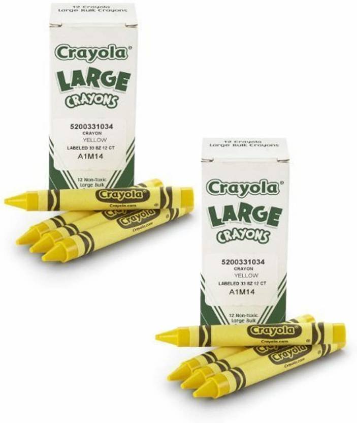 CRAYOLA Bulk Crayons Large Size, Yellow (2Pack of 12