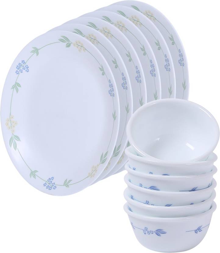 CORELLE Pack of 12 Glass 12Pcs Dinner SetSecret Garden Dinner Set