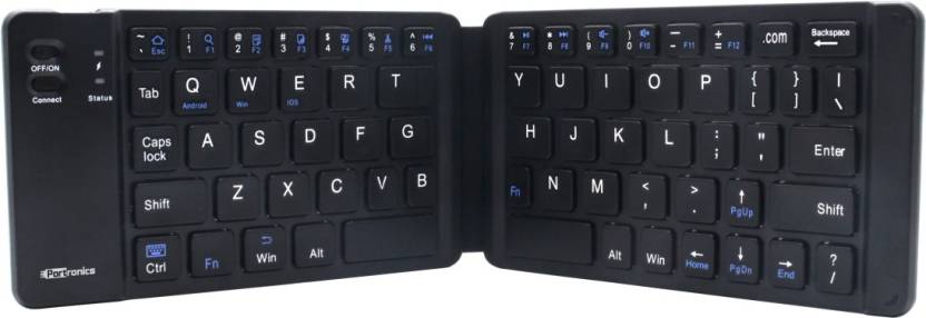 For 1099/-(45% Off) Portronics POR-973 Chicklet Wireless Rechargeable Foldable Keyboard Wireless Multi-device Keyboard at Flipkart