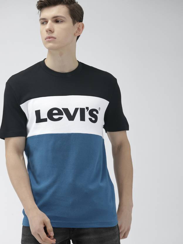 LEVI'S Color Block Men Round Neck Blue T-Shirt - Buy LEVI'S Color Block Men  Round Neck Blue T-Shirt Online at Best Prices in India 