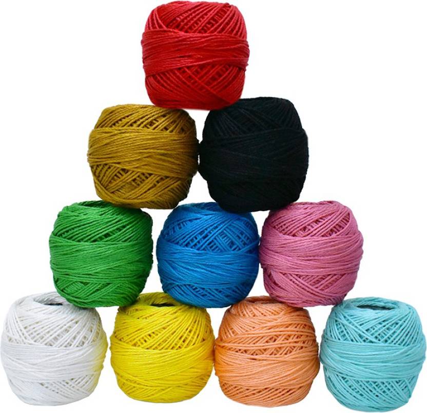 Embroiderymaterial Multicolor Size 12 Thick Crochet Thread Price in ...