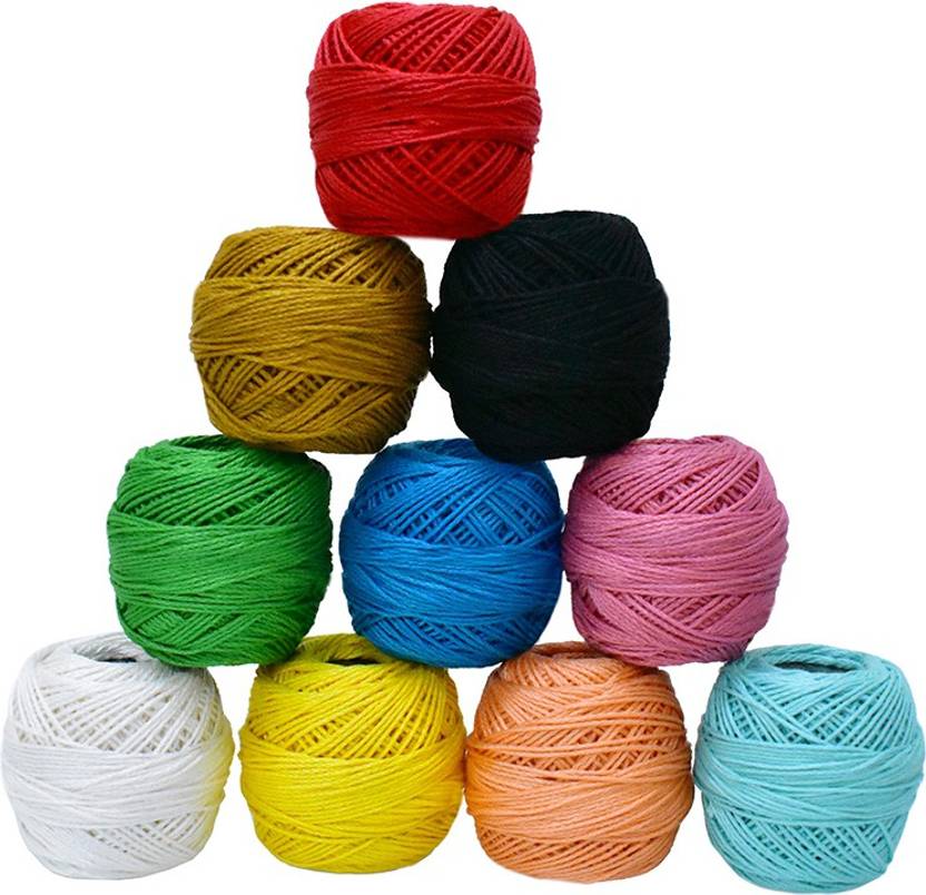 Embroiderymaterial Multicolor Size 12 Thick Crochet Thread Price in