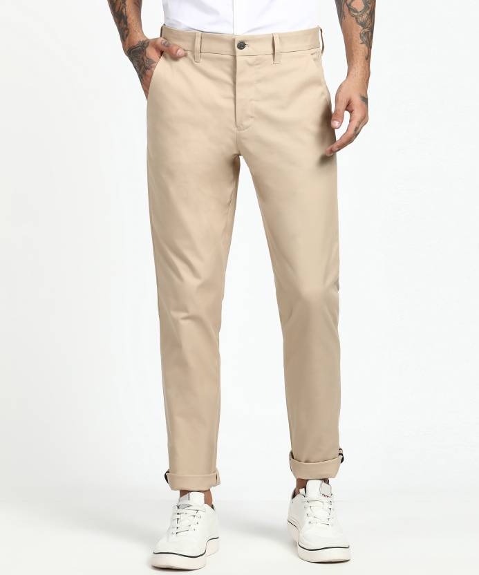 Calvin Klein Jeans Slim Fit Men Beige Trousers - Buy Calvin Klein Jeans  Slim Fit Men Beige Trousers Online at Best Prices in India 