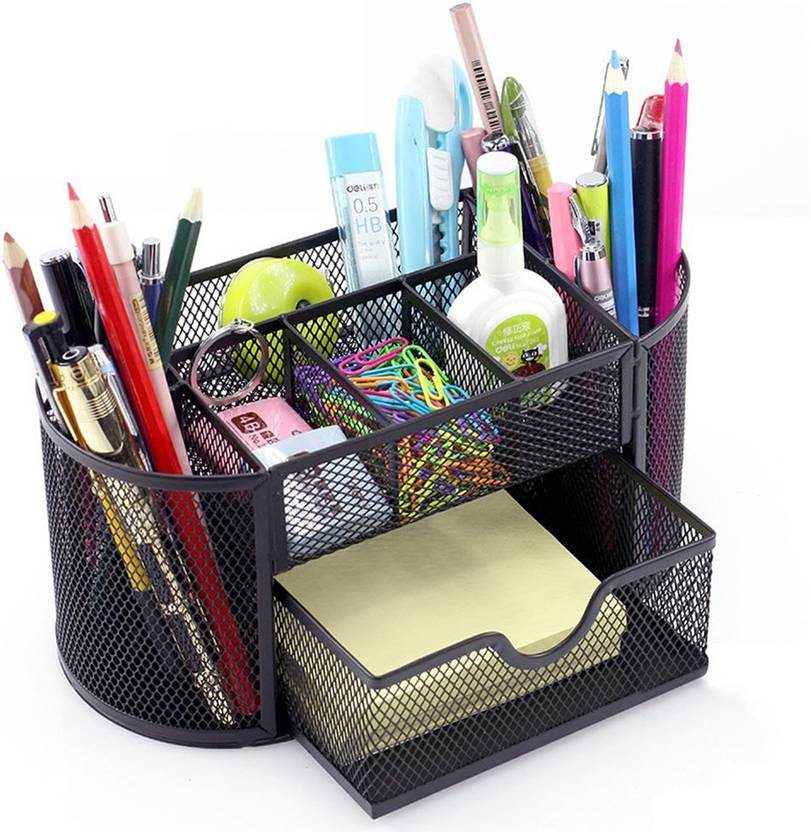 Smart Saver 9 Compartments Metal Desk Accessories, Pen