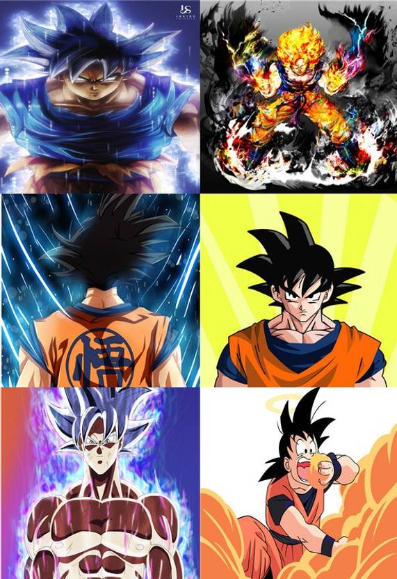 set of 6 goku premium wall room posters dragona ball z wall posters(no ...