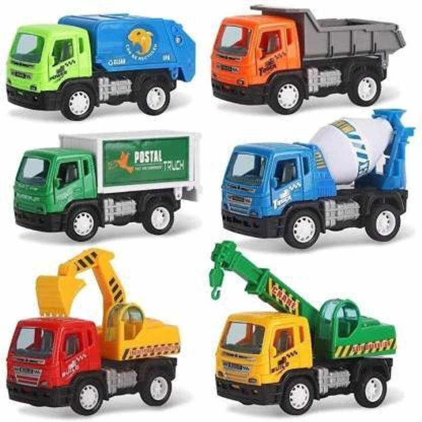 Kashti Kid's ABS Plastic Construction Vehicle Set Dumper+JCB+Cement