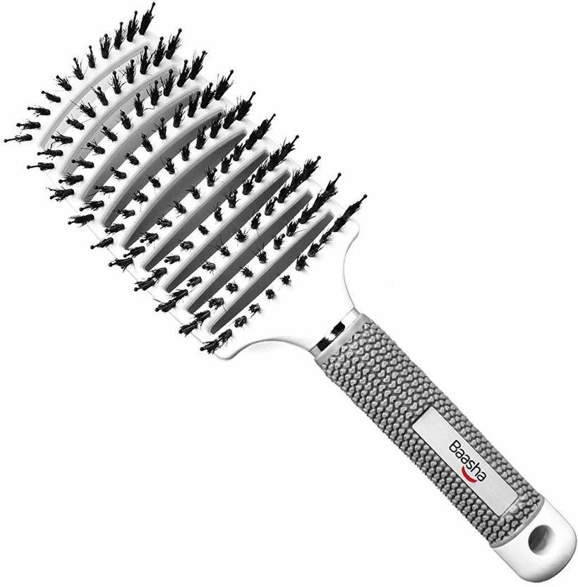 Baasha a Large Boar Bristle Hair Brush for Blow Drying, Paddle Vent