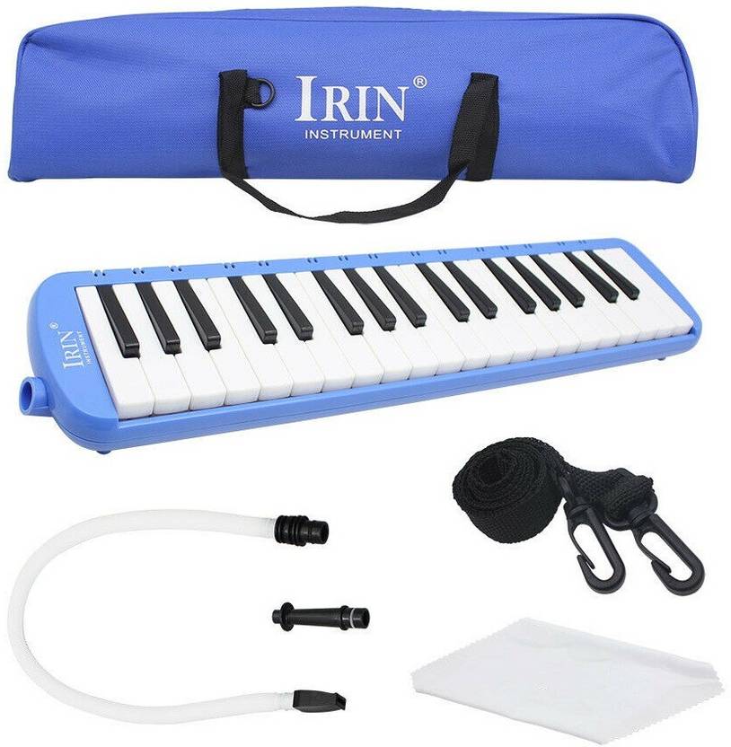 Techtest 37 Key Blue Melodica Piano Harmonica with Carrying Bag Blue