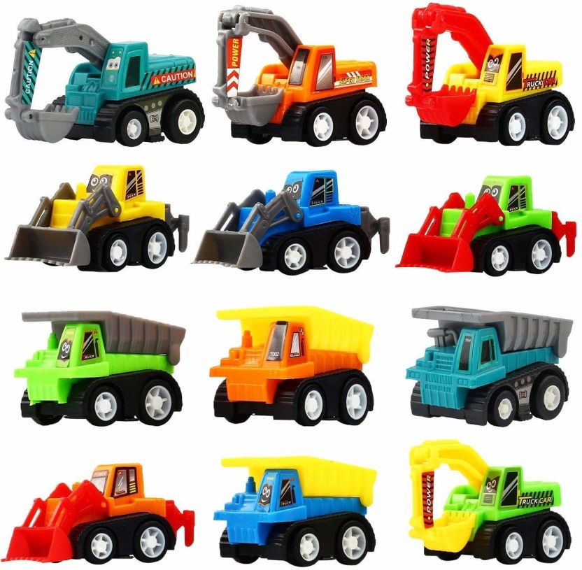 Enorme JCB Construction Vehicles 12 Pieces Toy Set, Mini Size Push And ...