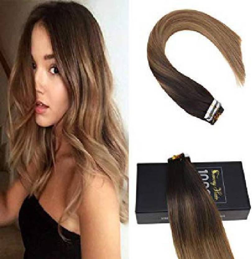Sunny Hair Ombre Human Tape Extensions Darkest Brown to Brown Mix Honey