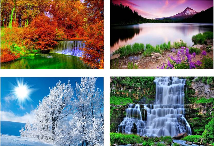 Nature Posters Combo Wall Poster Scenery Poster Combo For Room