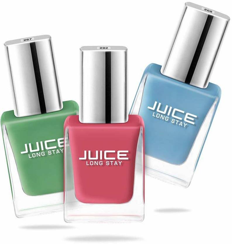 Juice Nail Polish combo 3 Pickle Green 267, Sky Blue 268, Coral