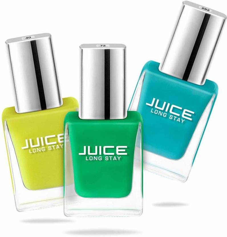 Juice Nail Paint Bumblebee Yellow 40, Light Pine Green 72, Robin