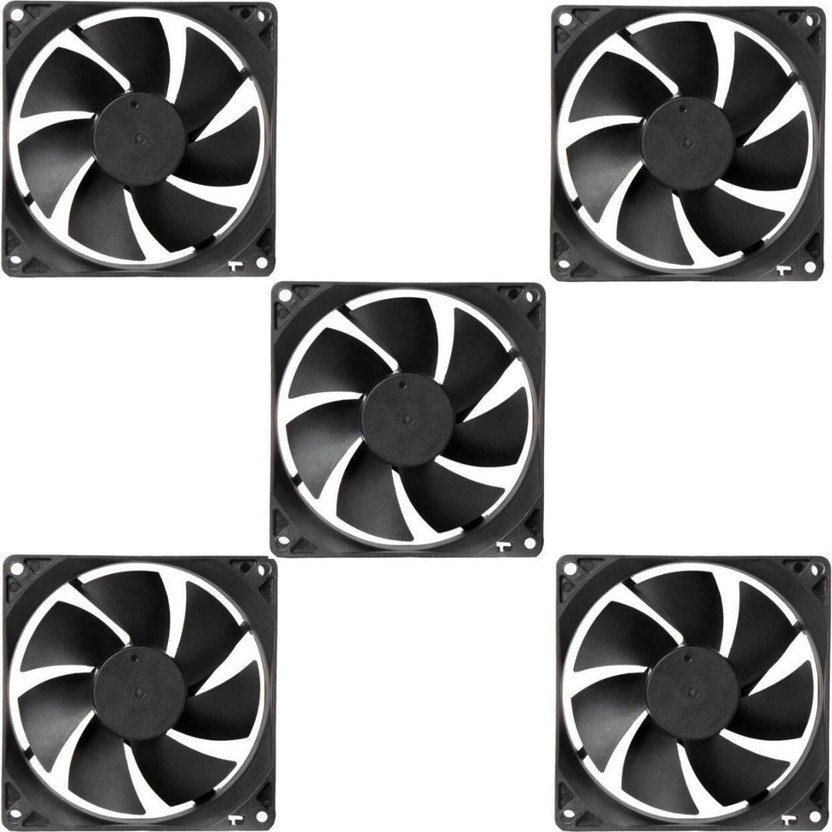 TechSupreme PACK OF 5 DC 12V Cooling Fan for PC Case, CPU Cooler Radiator Cooling Fan All in one Cooler(Black)