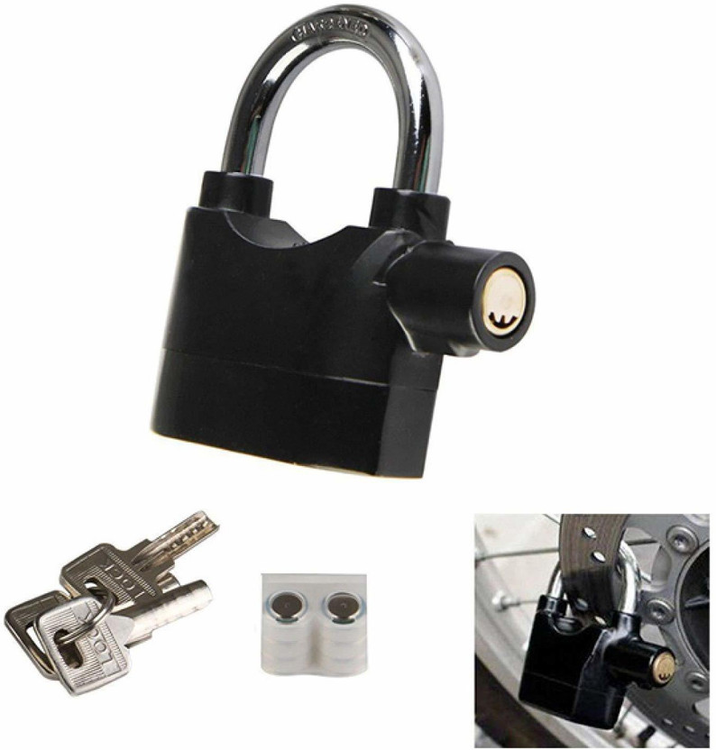 antiqueglobal Safety Alarm Lock Safety Lock(Black)
