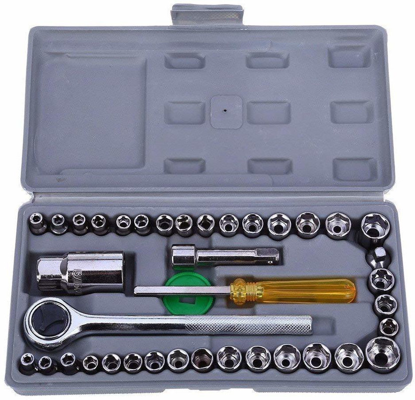 SURABHI 40 in 1 Screw Driver Set PCS Automobile Motorcycle Tool Box Set Socket Wrench Sleeve Suit Hardware Auto Car Repair Tools Socket Wrenches Screw Driver Set Hand Tool Kit Socket Set(Pack of 40)