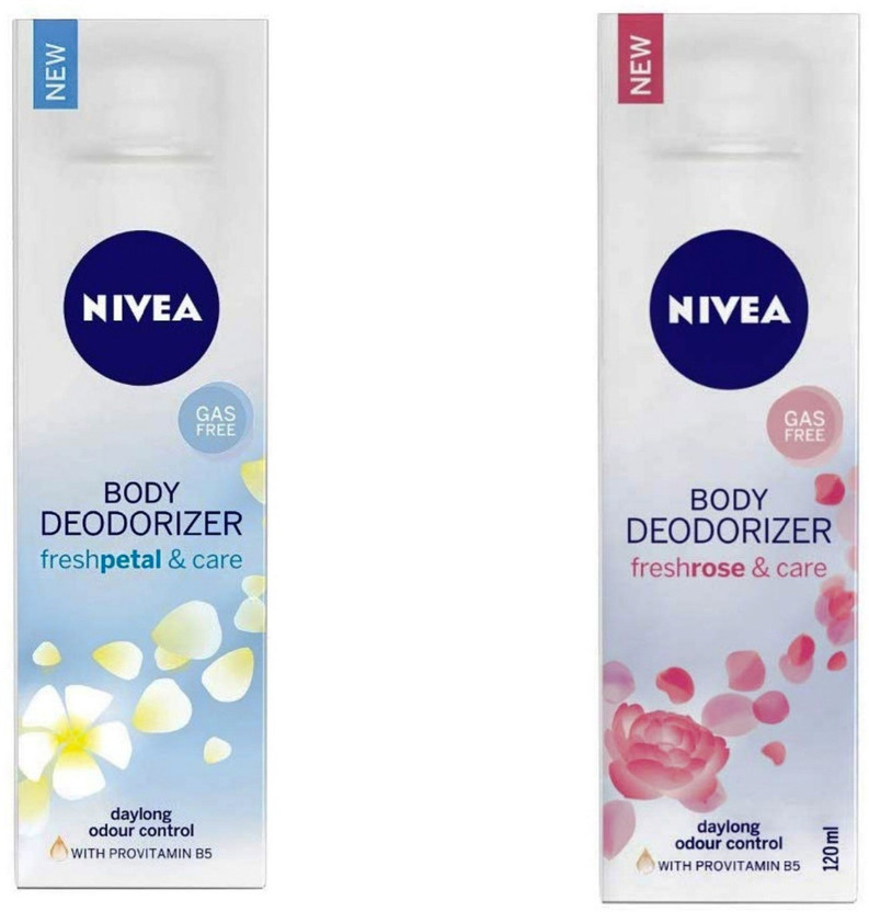 NIVEA BODY DEODORIZER FRESH PETAL & CARE , FRESH ROSE & CARE Deodorant Spray  -  For Men & Women(240 ml, Pack of 2)