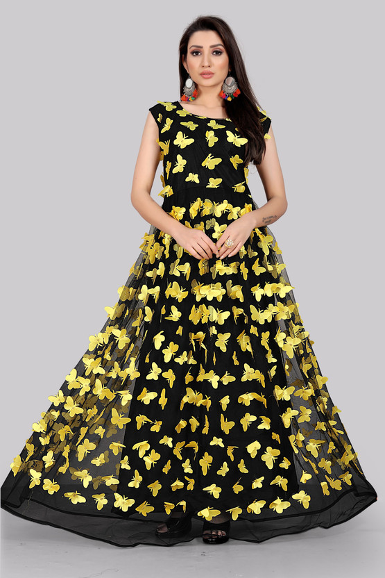 Taani Fashion Women Fit and Flare Black 