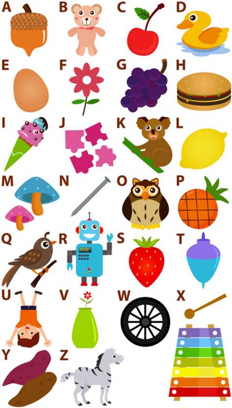 english alphabet with character sticker posterkids learnig poster