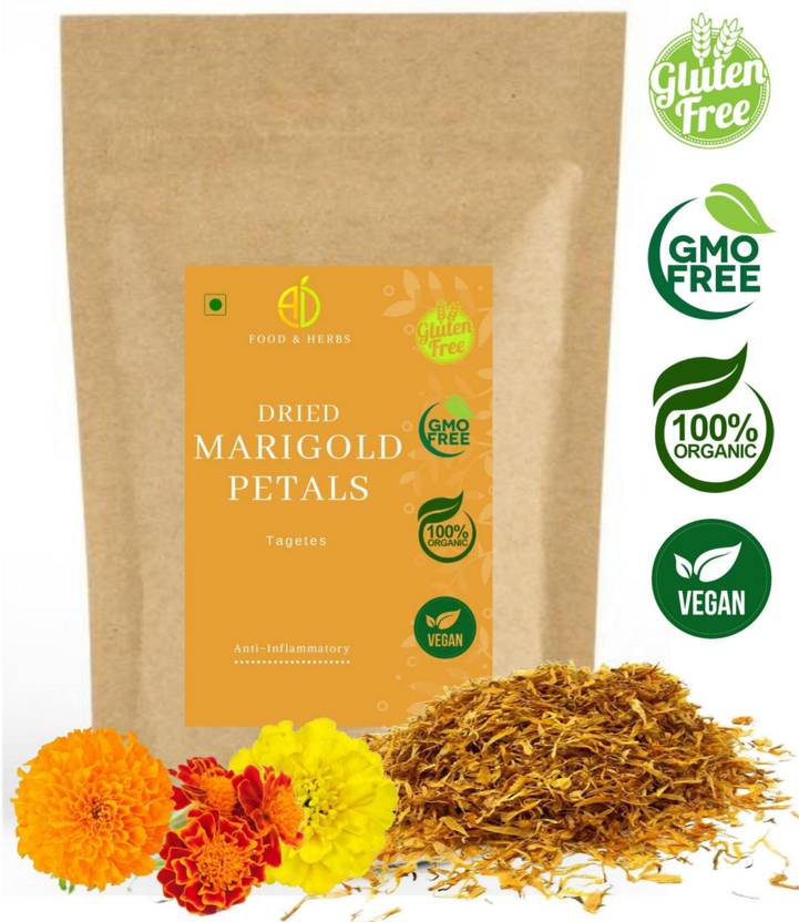 A D FOOD & HERBS ORGANIC DRIED MARIGOLD / GENDA FLOWER PETALS ( 750 GMS ) Price in India, Buy